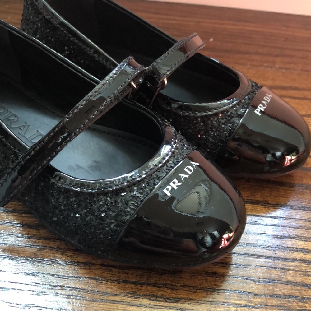 Girls Prada mary jane ballet flats